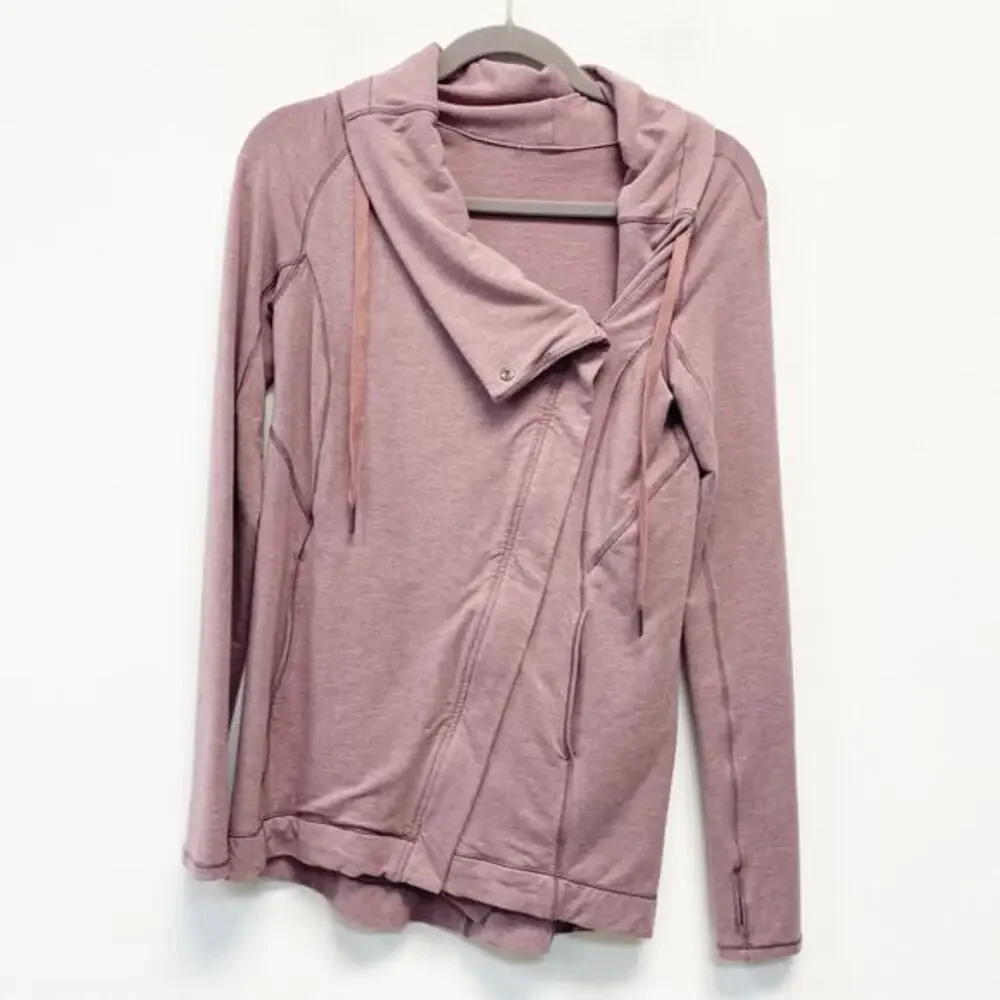 Lululemon Women's Coast Easy Wrap Heathered Misty Merlot Cardigan Sweater Size 2